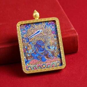 Zanglanabo Black God of Wealth Tibetan-style Gawu box with a portable Thangka 01