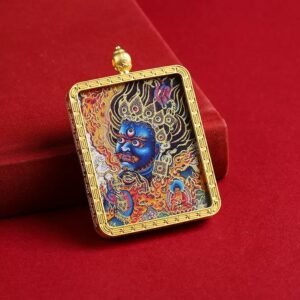 Zanglanabo Black God of Wealth Tibetan-style Gawu box with a portable Thangka 04