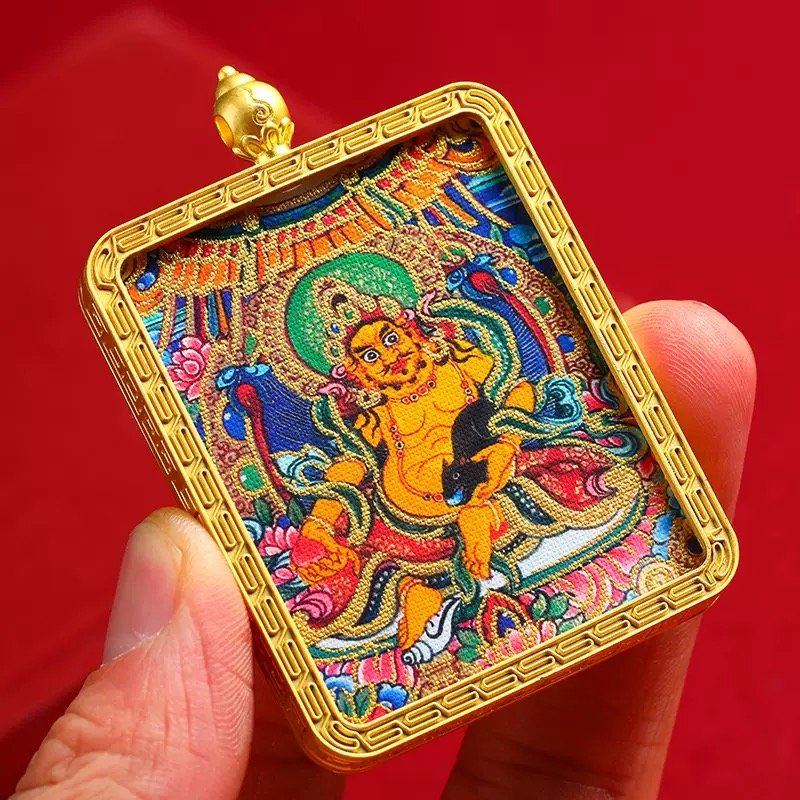 Jambhala Thangka Bruyne King Kong Tibetan Gawu Box with Portable Tangka 04