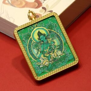 Green Tara Tangka Portable Thangka Buddha Plaque01