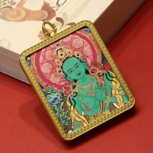 Green Tara Tangka Portable Thangka Buddha Plaque04
