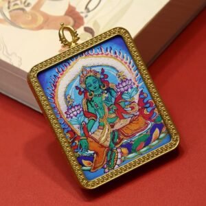 Green Tara Tangka Portable Thangka Buddha Plaque05