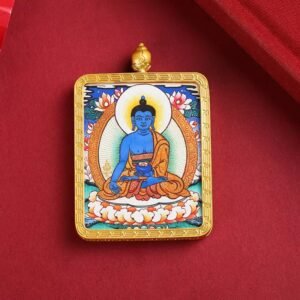 Medicine Buddha Thangka Portable Thangka Buddha Plaque01