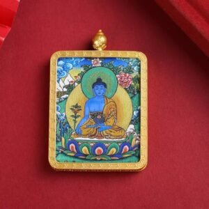Medicine Buddha Thangka Portable Thangka Buddha Plaque02