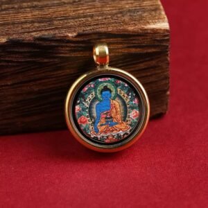 Medicine Buddha Thangka Portable Thangka Buddha Plaque Circle