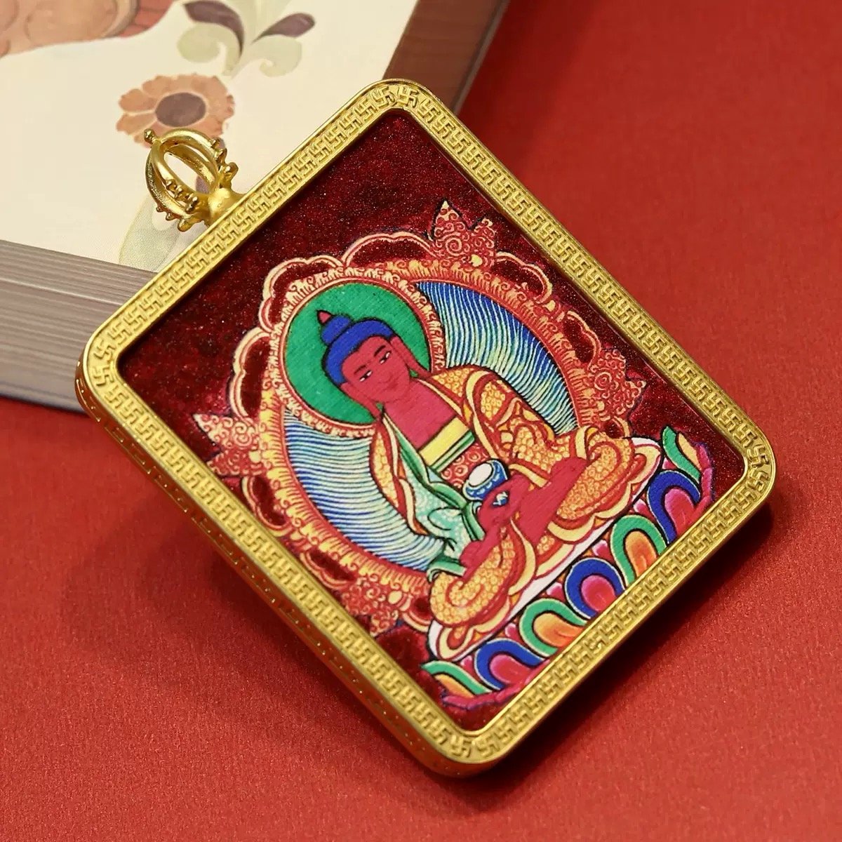 Amitabha Buddha Thangka Portable Thangka Buddha Plaque01