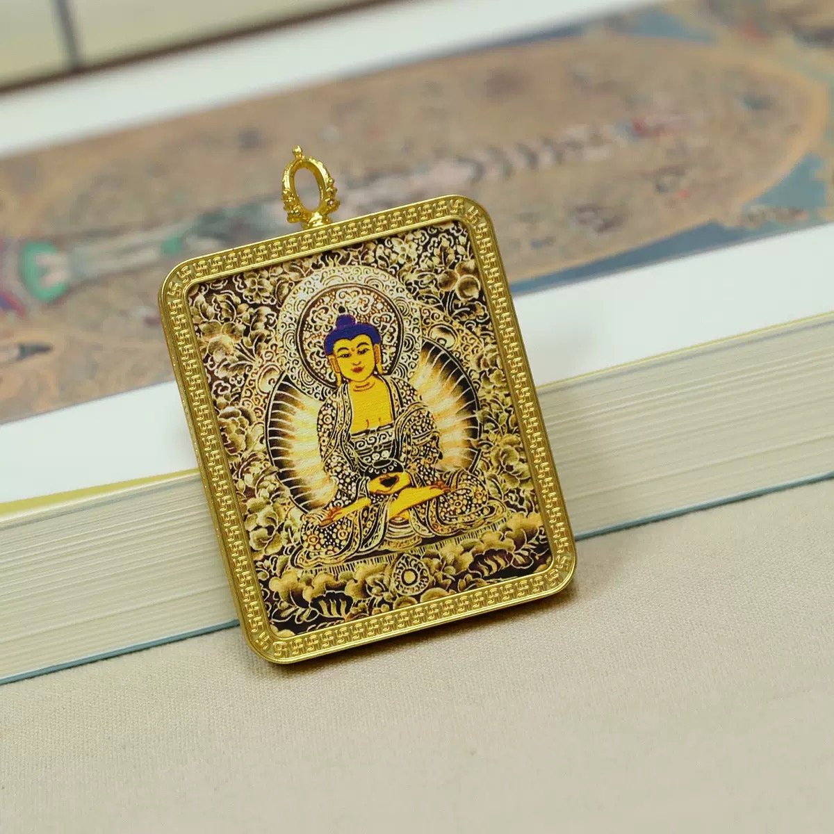 Amitabha Buddha Thangka Portable Thangka Buddha Plaque04