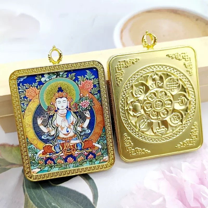 Thousand-Hand Guanyin Tangka Portable Thangka Buddha Plaque07
